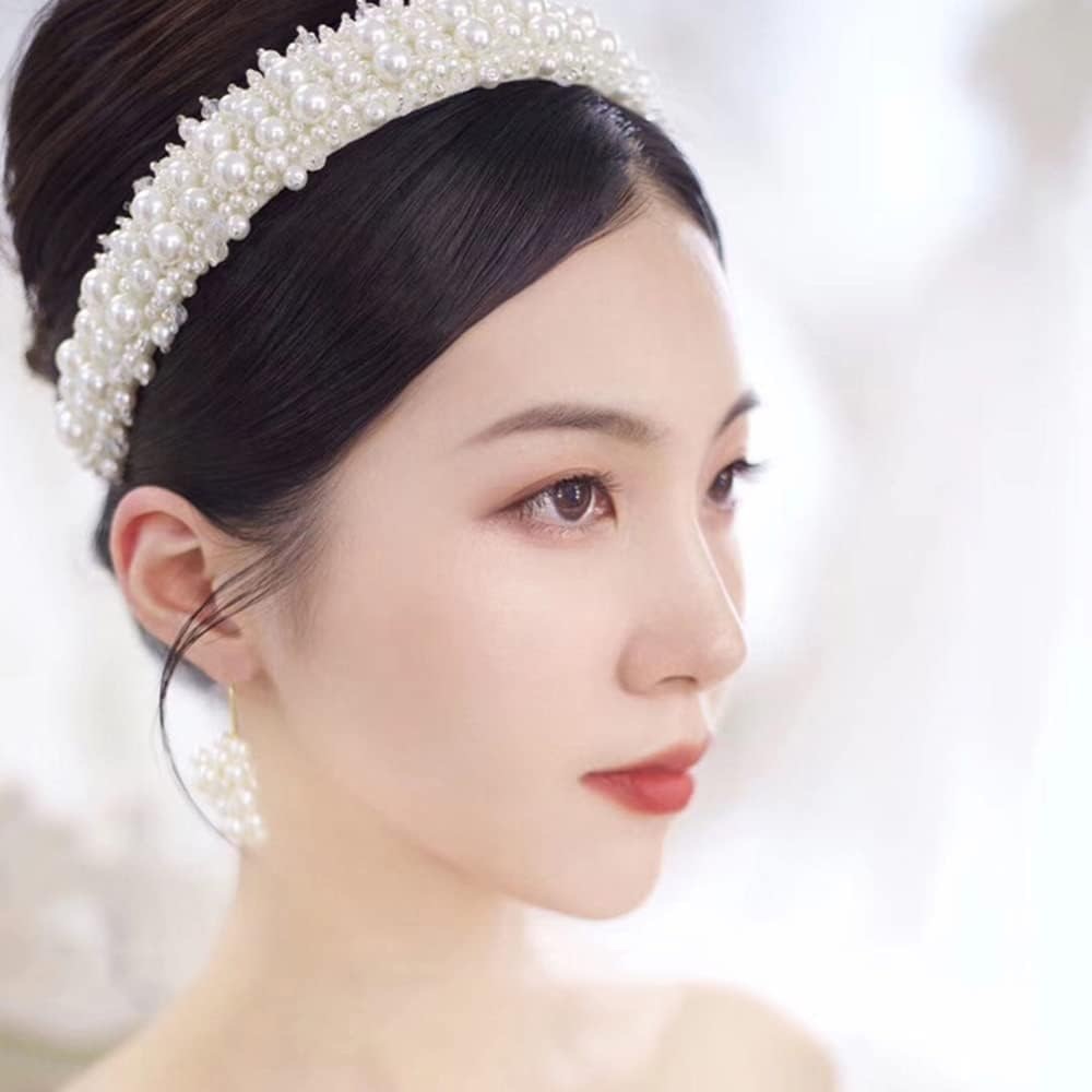 Elegant Pearl Headband - White